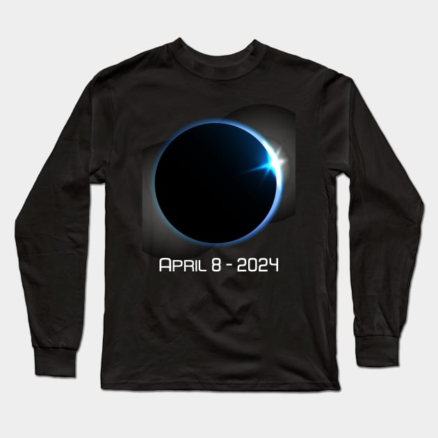 April 8 2024 totality Sun Eclipse Long Sleeve T-Shirt by star trek fanart and more